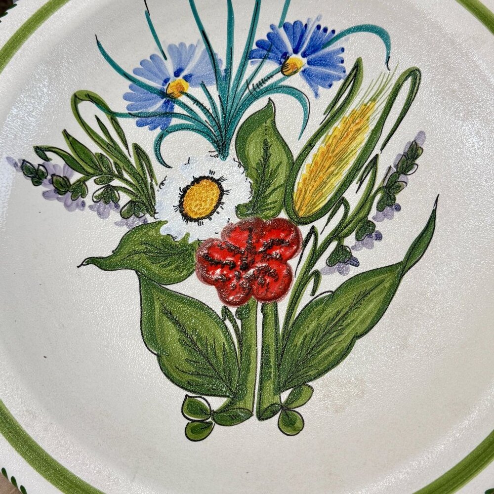 Vintage Hand-Painted Ceramic Plate, La Torre Montecatini Alto, Italian, 13.5" - Picture 4 of 11